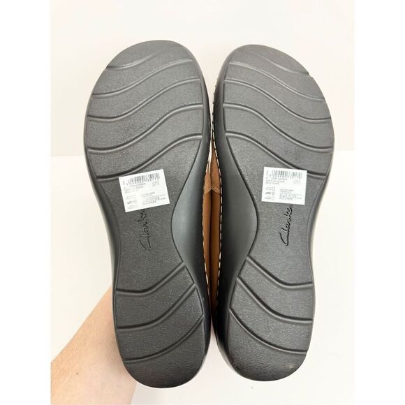 Clarks Leather Slip On Comfort Shoes Size 11 Wide Brown Cora Harbor NEW - Picture 8 of 8